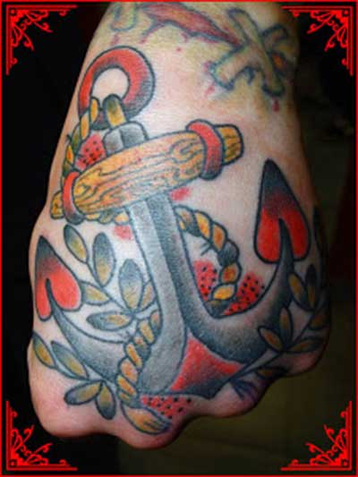de âncora1 tattoos na mão